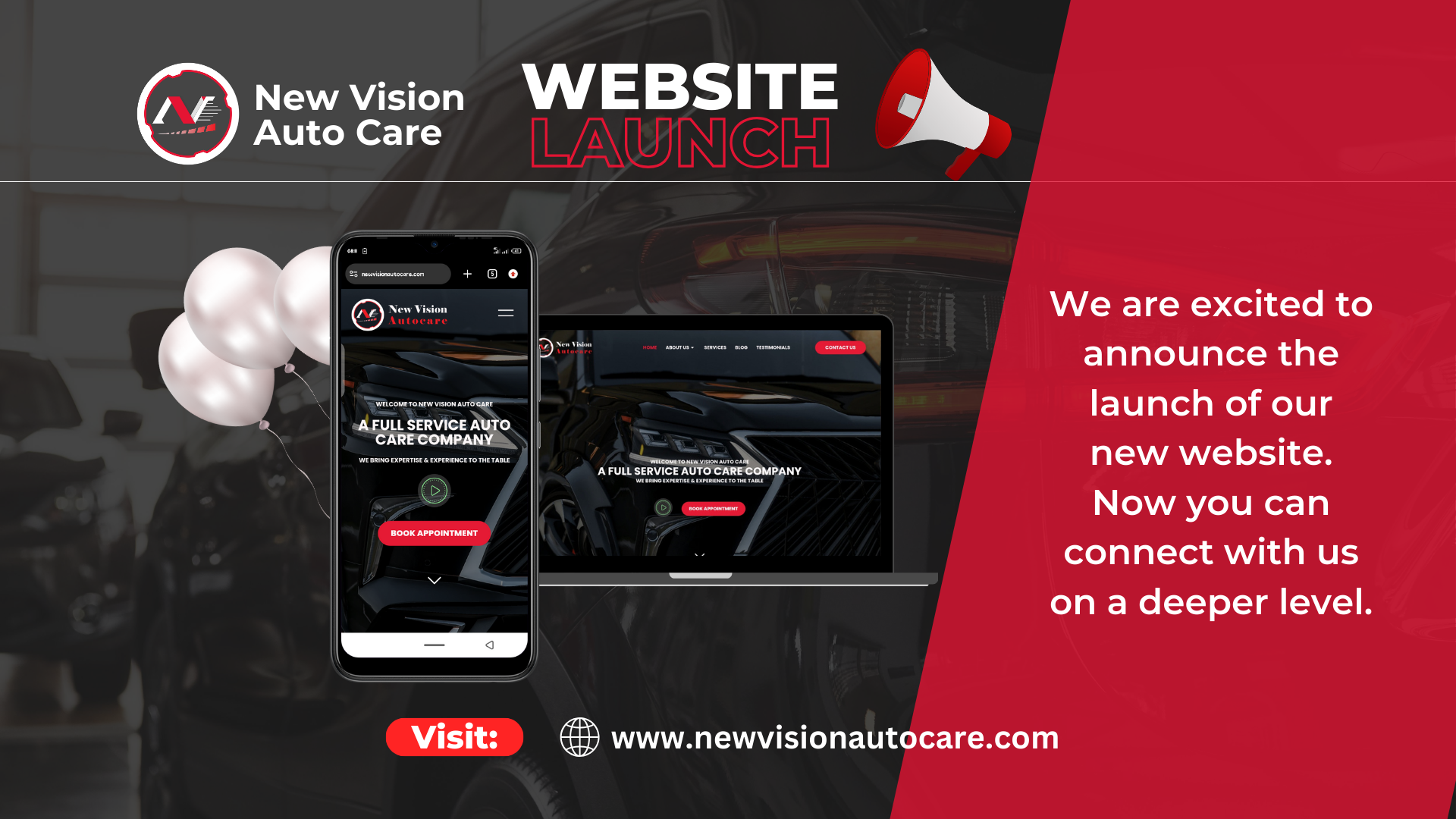 New Vision Auto Care Website Launch Image